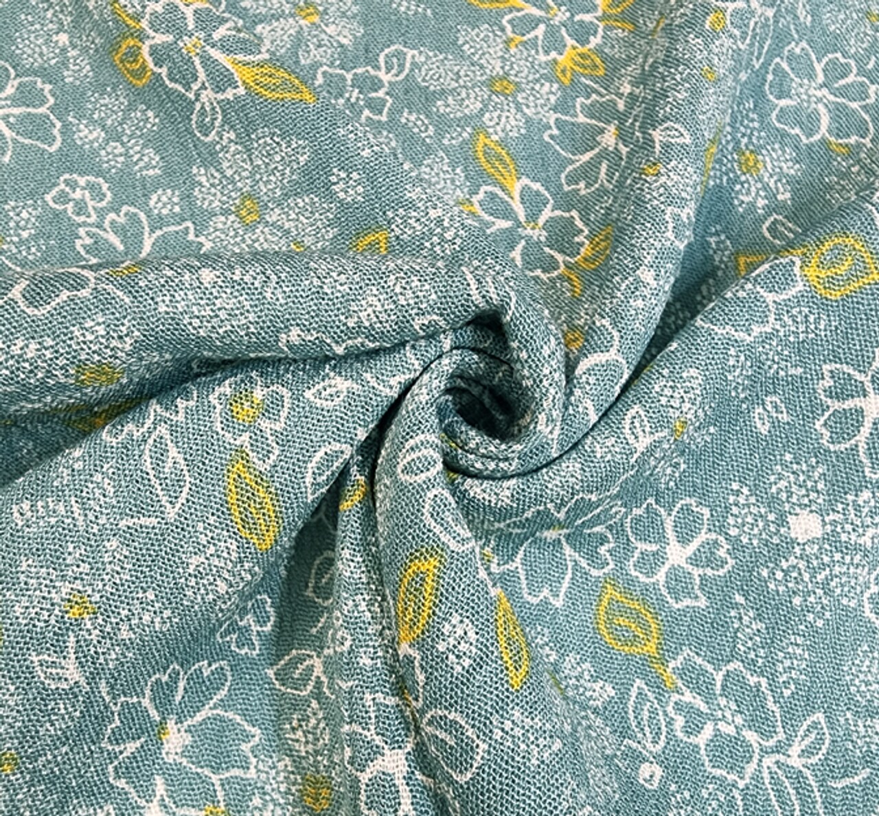 1 Yard Sage Green Rayon Crinkle Fabric Lightweight Soft Textured Apparel Material 50/52 Inch Width